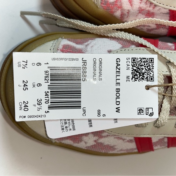 NWT Adidas Gazelle Bold x Liberty London floral sneakers size 7.5 - Picture 6 of 10
